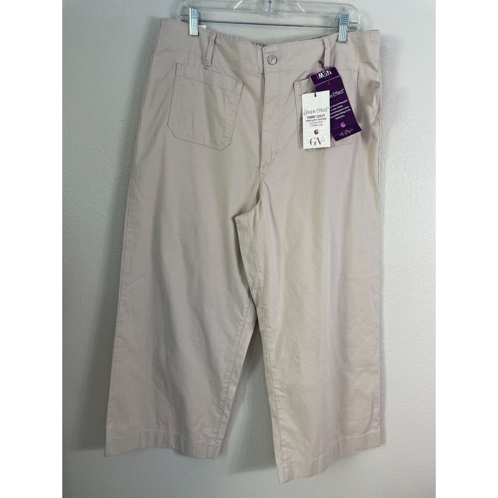 NEW‎ Gloria Vanderbilt Womens 16 Shape Effect Tummy Sculpt Wide Leg Crop Pants